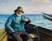 Michael Ancher Fisherman from Skagen oil